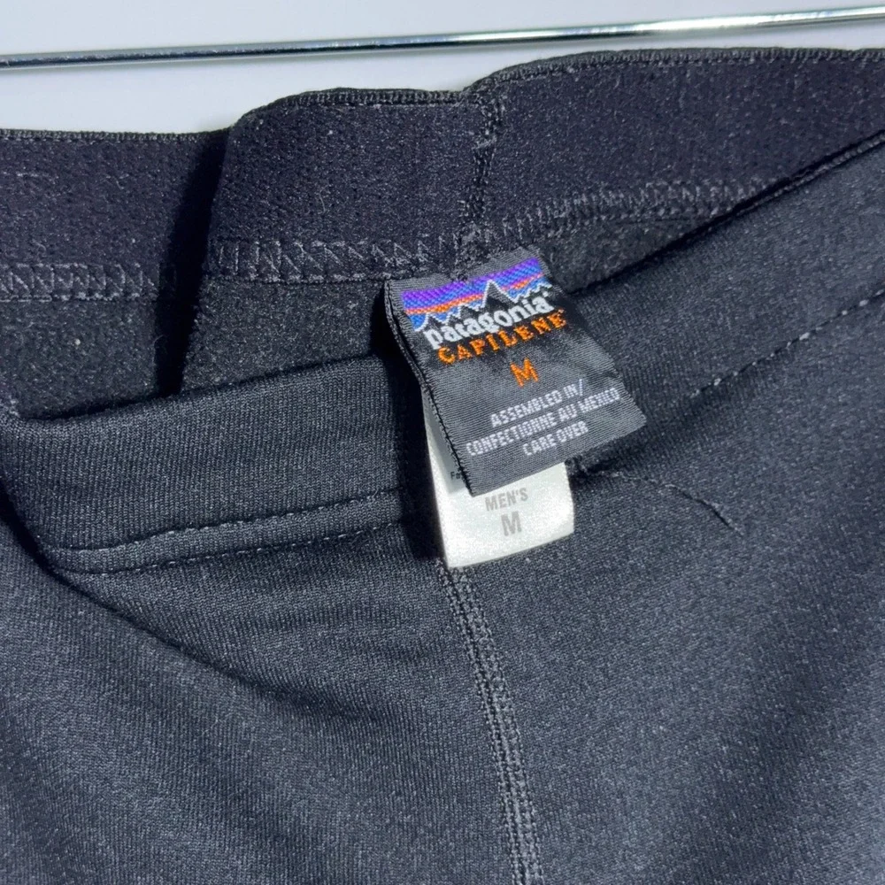 Patagonia Capilene Base Layer Leggings Mens Size‎ Medium Fleece Black Gorpcore